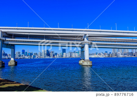 【東京の都市風景】お台場周辺の都市風景(第三台場からの眺望) 【東京の都市風景】お台場周辺の都市風景(第三台場からの眺望) 89776716