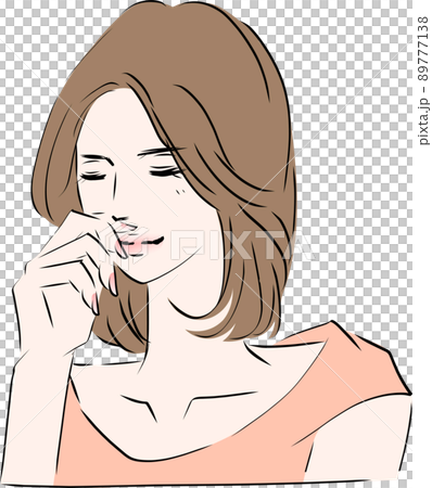 害羞的時候揉鼻子的女人 89777138