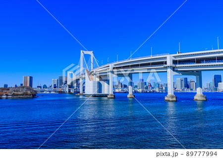 【東京の都市風景】お台場（第三台場）からの都心方向の眺望 89777994