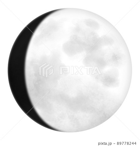 月齢13、十三夜月のイラストのイラスト素材 [89778244] - PIXTA