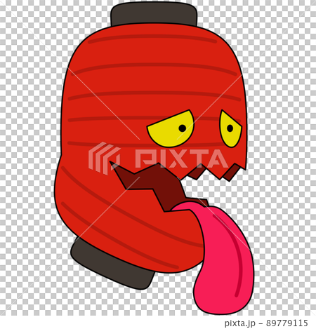 Illustration of a lantern ghost (with outline) 89779115