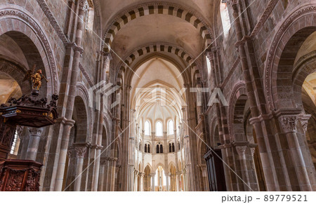 Saint Mary Magadalene abbey, Vezelay, France, interiors 89779521