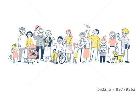 多様性　さまざまな人々　全身 89779562