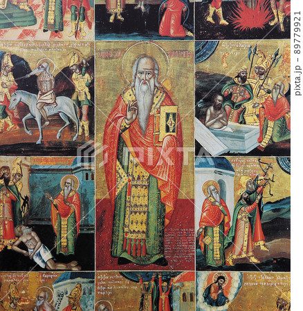 christian Byzantine icon in church of annuciation, Beirut, Lebanon christian Byzantine icon in church of annuciation, Beirut, Lebanon 89779921