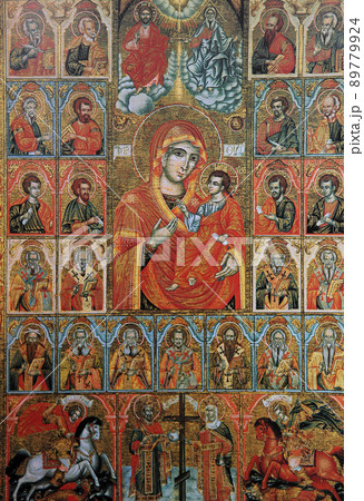 christian Byzantine icon in church of annuciation, Beirut, Lebanon 89779924
