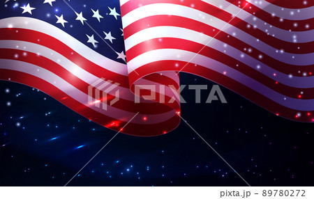 The best banner with the wavy USA flag, the national symbol of America 89780272