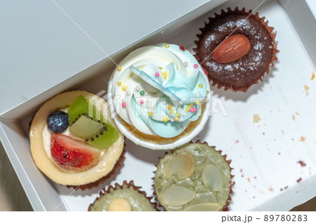 delicious cup cake in difference topping delicious cup cake in difference topping 89780283