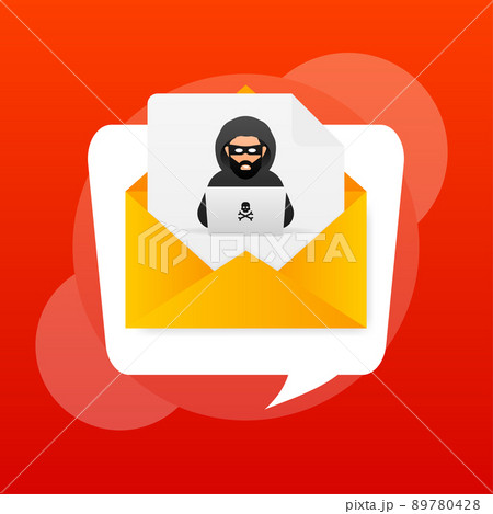 Hacked, great design for any purposes. Internet technology. Cyber crime, hacker attack. Phishing scam. 89780428