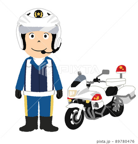 Illustration of police motorcycle member - Stock Illustration [89780476] -  PIXTA