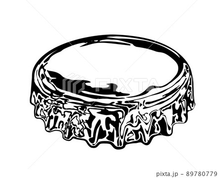 Oktoberfest black hand drawn metal cap Beer bottle or soda, Icon. Simple monochrome object. Vector. Oktoberfest black hand drawn metal cap Beer bottle or soda, Icon. Simple monochrome object. Vector. 89780779