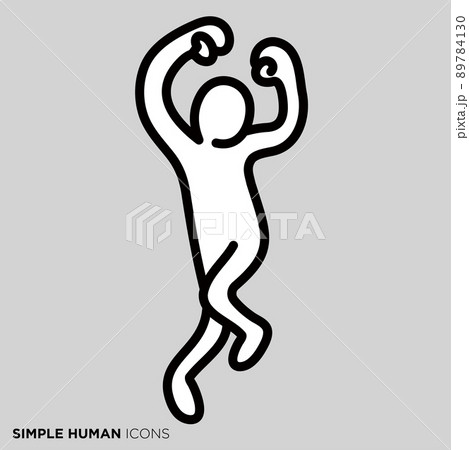 シンプルな人物のポーズイラスト　「踊る 」 89784130