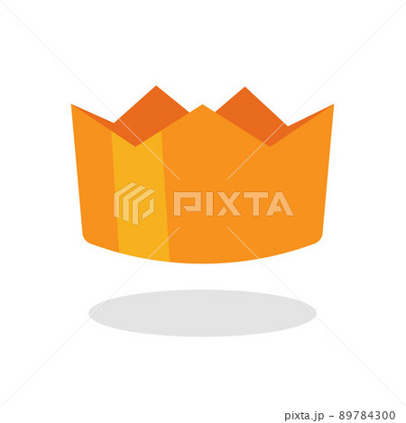 Crown vector for king or queen gold icon flat design, royal corona golden cute 3d object isolated on white cartoon illustration image clipart 89784300