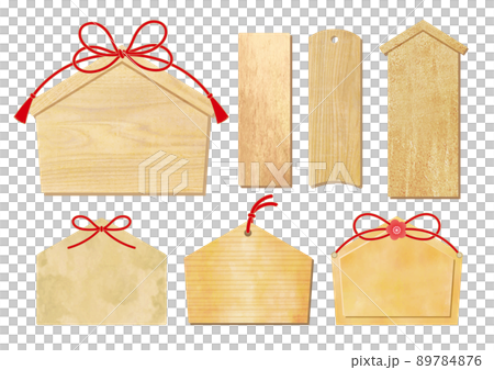 Japanese style wood set such as watercolor votive tablet 89784876