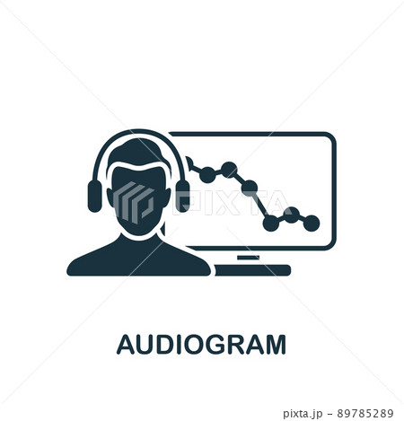 Audiogram icon. Monochrome simple Health Check icon for templates, web design and infographics Audiogram icon. Monochrome simple Health Check icon for templates, web design and infographics 89785289