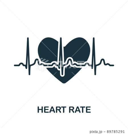 Heart Rate icon. Monochrome simple Health Check icon for templates, web design and infographics 89785291