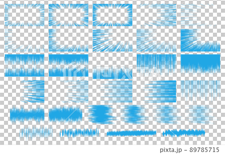 Blue concentrated line vector material set 89785715