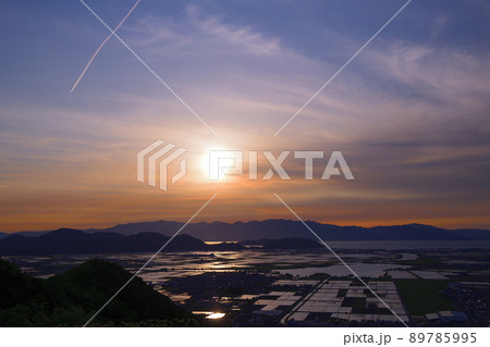 能登川水田夕照 能登川水田夕照 89785995