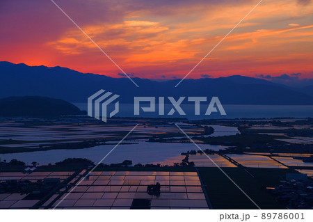 能登川水田夕照 能登川水田夕照 89786001