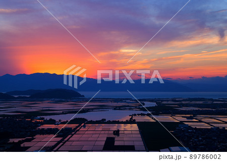 能登川水田夕照 能登川水田夕照 89786002