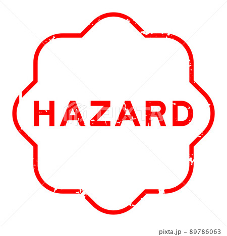 Grunge red hazard word rubber seal stamp on white background Grunge red hazard word rubber seal stamp on white background 89786063
