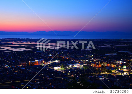 能登川夕景 89786296