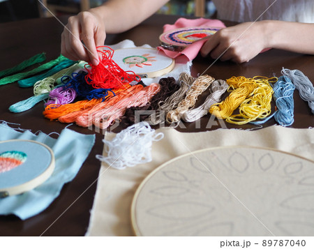 artist home living space woman leisure hobby hand craft embroidery mandala spiritual mental health healing mind pattern handmade design illustration art workshop selective focus artist home living space woman leisure hobby hand craft embroidery mandala spiritual mental health healing mind pattern handmade design illustration art workshop selective focus 89787040