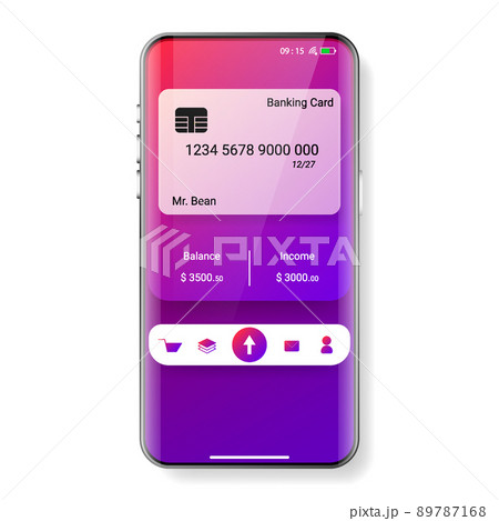 mobile banking user interface purple 89787168