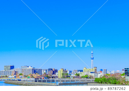 【東京の都市風景】晴海橋からの都市風景(佃・越中島方向) 【東京の都市風景】晴海橋からの都市風景(佃・越中島方向) 89787262