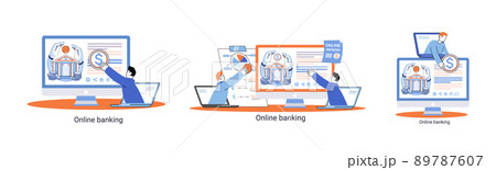 Online banking platform, remote bank service, online transaction system concept for mobile payment 89787607