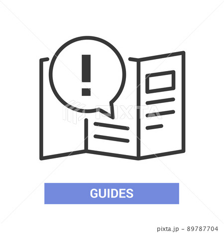 Guides and brochure - vector line design single isolated icon 89787704