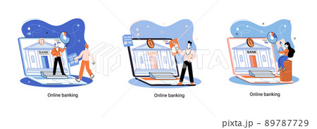 Online banking platform, remote bank service, online transaction system concept for mobile payment 89787729
