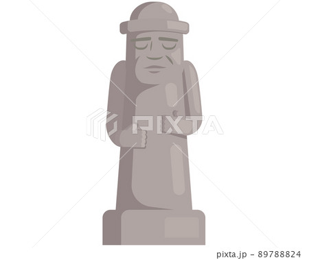 Ancient stone sculpture, dol haleubang stone statue of Jeju-do in Korea, architectural monument 89788824