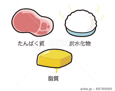 三大栄養素の栄養イラストセット 89789060