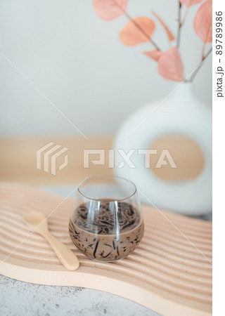 The grass jelly or Chao-Guay is one of the most popular Thai desserts or Thai street food. The grass jelly or Chao-Guay is one of the most popular Thai desserts or Thai street food. 89789986