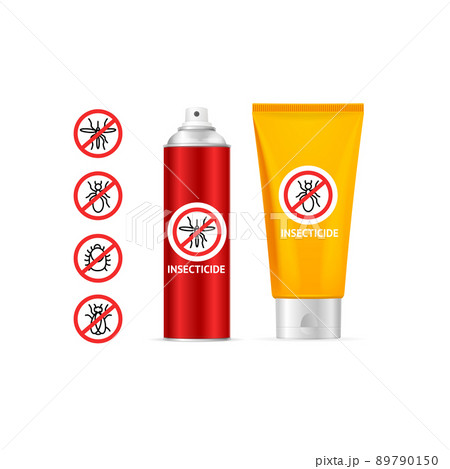 Realistic Detailed 3d Mosquito Insect Repellent Bottle Set. Vector 89790150