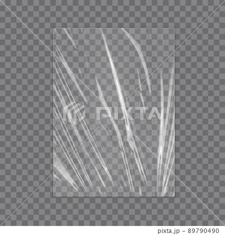 Realistic plastic wrap texture. Polyethylene cover 89790490