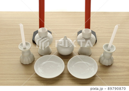 神棚に飾られる御神酒水玉神具鳥居一式11 神棚に飾られる御神酒水玉神具鳥居一式11 89790870