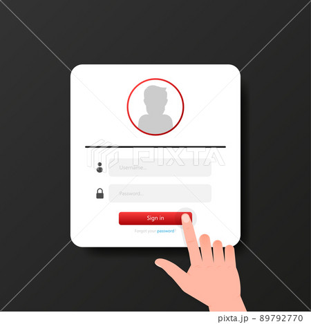 Sign in page in 3d style. Business concept vector background. Alert message Sign in page in 3d style. Business concept vector background. Alert message 89792770