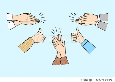 Diverse people hands applaud greeting with success  89793449