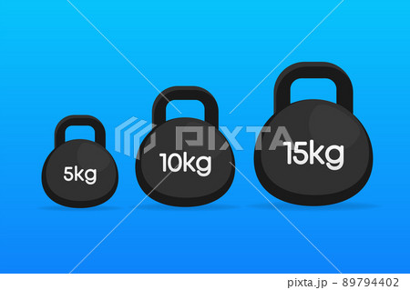 Black weight 5,10,15 kg icon. Vector illustration design 89794402