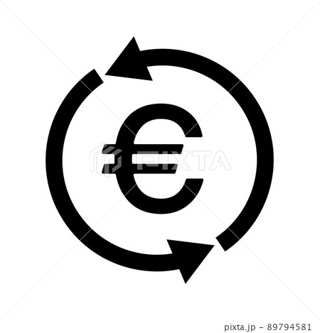 ユーロ記号と回転する矢印 89794581