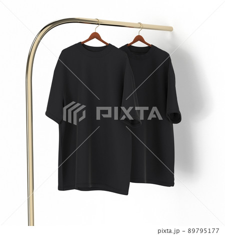 Black t-shirt oversize on a hanger.  89795177
