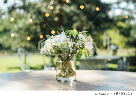 Beautiful decoration at the wedding on the table for guests Beautiful decoration at the wedding on the table for guests 89795518