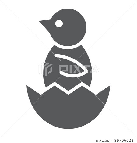 Chick peeking out of egg glyph icon, easter and animal, chick in cracked egg sign, vector graphics, a solid pattern on a white background, eps 10. 89796022