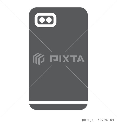 Smartphone with dual camera glyph icon, communication and device, phone sign, vector graphics, a solid pattern on a white background, eps 10. 89796164