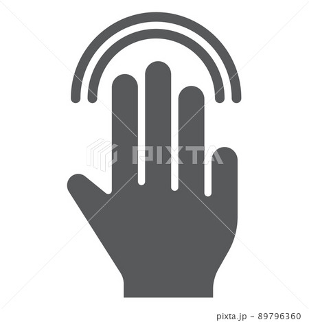 Triple double tap glyph icon, gesture and hand,...のイラスト素材 [89796360