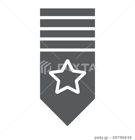 Rank shoulder glyph icon, badge and army, epaulette sign, vector graphics, a solid pattern on a white background, eps 10. 89796638