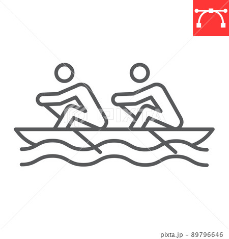 Rowing sport line icon, sport and kayaking, Rowing vector icon, vector graphics, editable stroke outline sign, eps 10. Rowing sport line icon, sport and kayaking, Rowing vector icon, vector graphics, editable stroke outline sign, eps 10. 89796646