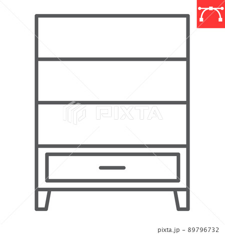Cupboard line icon, furniture and interior, cupboard vector icon, vector graphics, editable stroke outline sign, eps 10. Cupboard line icon, furniture and interior, cupboard vector icon, vector graphics, editable stroke outline sign, eps 10. 89796732