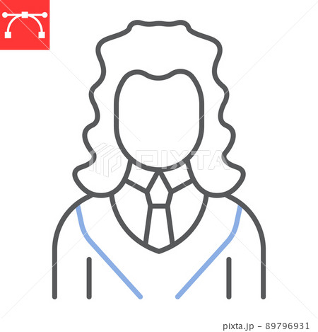Judge line icon, person and justice, judge vector icon, vector graphics, editable stroke outline sign, eps 10. 89796931